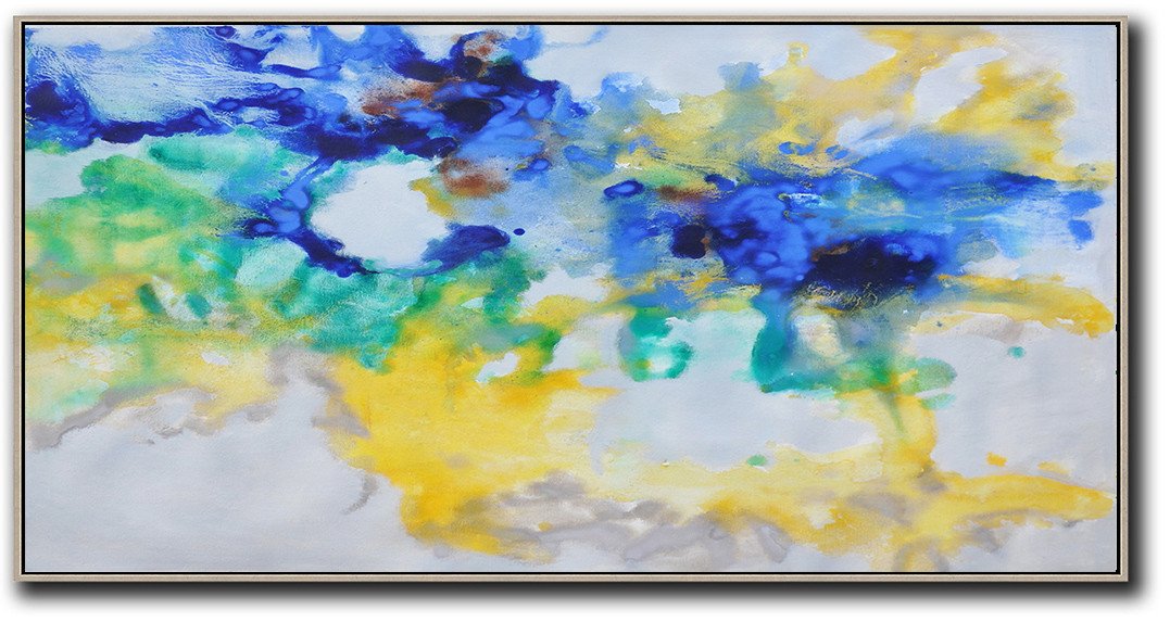 Hand painted panoramic abstract oil painting on canvas, free shipping worldwide where to print on canvas
